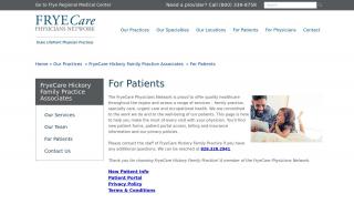 
                            5. For Patients | FryeCare Hickory Family Practice Associates | FryeCare ... - Lpnt Frye Regional Patient Portal