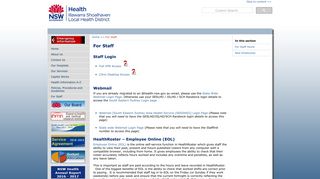 
                            2. For Staff - Illawarra Shoalhaven Local Health District - NSW Government - Sesiahs Webmail Login