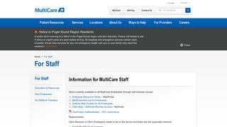 
                            6. For Staff | MultiCare - Multicare Portal