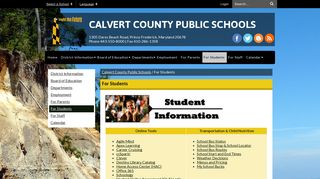 
                            8. For Students - Calvert County Public Schools - Calvert Homeschool Portal Page