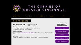 
                            2. For Students | Cappies of Greater Cincinnati - Cappies Cis Portal