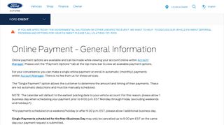 
Ford Credit Online Payment Information | Customer Support ...  
