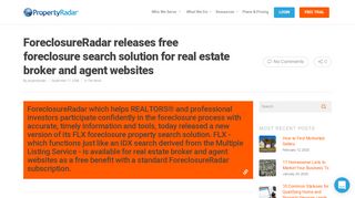 
                            3. ForeclosureRadar releases free foreclosure search solution ... - Foreclosureradar Portal