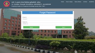
                            1. Forget Password - Support portal - Punjab Technical University - Ptu Student Login Forgot Password