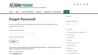 
                            7. Forgot Password – ACAMS Today - Acams Online Store Login