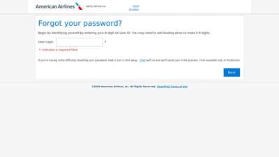 Forgot Password - American Airlines