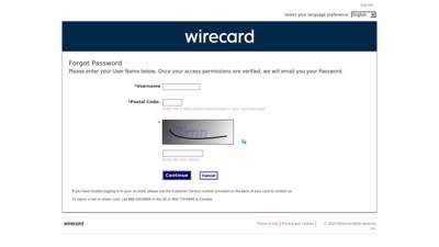 Forgot Password - login.wirecard.com