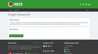 
                            4. Forgot Password? - SEIS - Https Beta Seis Org Login