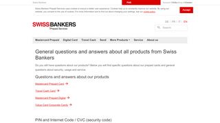 
                            7. Forgot PIN, etc. - Frequently Asked questions | Swiss Bankers - Swiss Bankers Travel Cash Card Portal