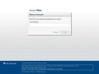 Forgot Username - Account View by LPL Financial - Login Page