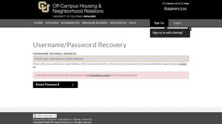 
                            8. Forgot username/password? - Ralphie's List