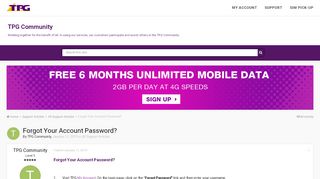 
                            7. Forgot Your Account Password? - All Support Articles - TPG ... - Tpg My Account Portal