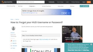 
                            8. Forgot your HUD Username or Password? - Fonality Hud Portal