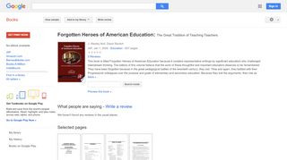 
Forgotten Heroes of American Education: The Great Tradition ...  
