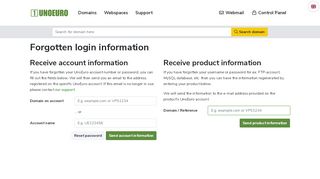 
                            4. Forgotten login information - UnoEuro Webhosting