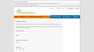 
                            2. Forgotten password - Homes Direct - Homes Direct Forgotten Portal