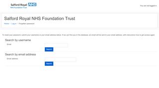 
                            2. Forgotten password - Salford Royal NHS Foundation Trust - Srft E Learning Portal