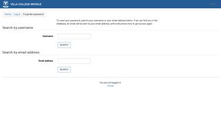 Forgotten password - Villa College Moodle - Moodle Villa College Mv Login Forgot Password