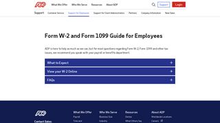 
                            3. Form W-2 and Form 1099 Guide for Employees | Contact Us - ADP - Directv Adp Portal