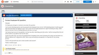 
Former Employee W2 question : GameStop - Reddit  

