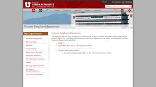 
                            3. Former Employees - University of Utah - Human Resources - University Of Utah Employee Portal