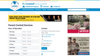 Fort Campbell Parent Central Services - Cyss Portal