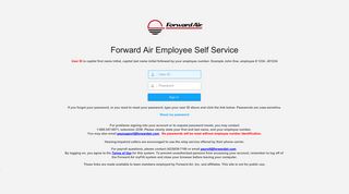 
                            2. Forward Air Employee Self Service Login - Https Oo Forwardair Bridgeapp Com Login