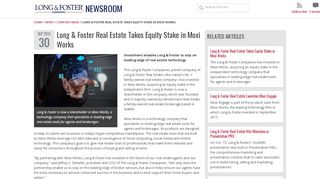 
Foster Real Estate Takes Equity Stake in Moxi Works - Long
