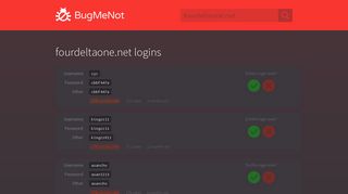 
                            2. fourdeltaone.net passwords - BugMeNot - T6m Login