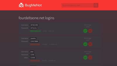 fourdeltaone.net passwords - BugMeNot