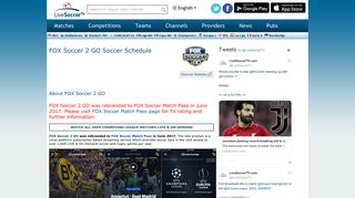 FOX Soccer 2 GO Football Coverage :: Soccer Channels ...