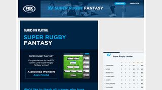 
                            7. FOX SPORTS Super Rugby Fantasy - Super Rugby Fantasy League Portal