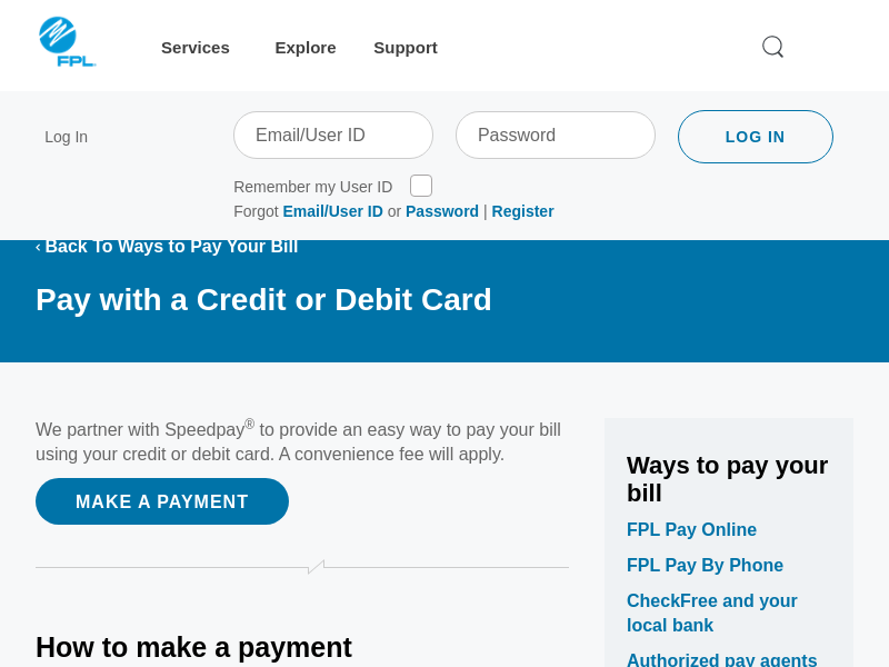 
                            2. FPL | Pay with a Debit or Credit Card