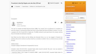 
                            6. Fraudulent Jobs By Gigats.com aka Alec DiFrawi - Complaints - Gigats Com Portal