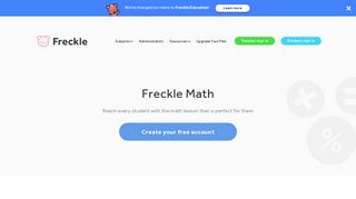
                            4. Freckle Math - Front Row Student Dashboard Portal