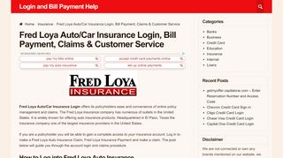 
                            8. Fred Loya Auto/Car Insurance Login, Bill Payment, Claims ...
