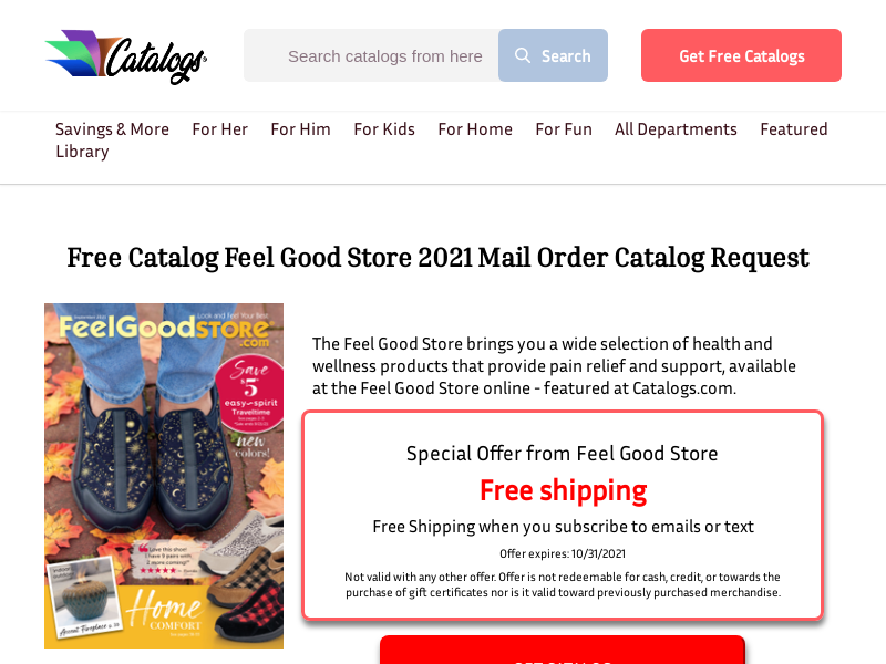 
                            3. Free Catalog Feel Good Store 2021 Mail Order Catalog Request