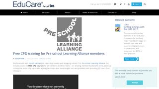 
                            4. Free CPD training for Pre-school Learning Alliance ... - EduCare - Pre School Learning Alliance Email Portal