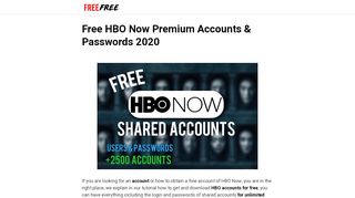 Free HBO Premium Accounts Username & Password (January ... - Free Hbo Portal And Password 2017