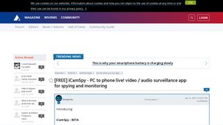
                            3. [FREE] iCamSpy - PC to phone live! video / audio surveillance app ... - Icamspy Portal