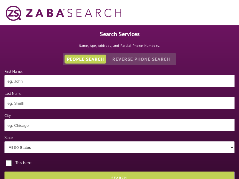 
                            9. Free People Search | ZabaSearch