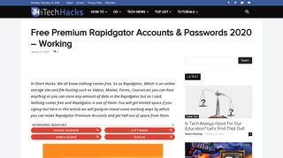 
                            5. Free Premium Rapidgator Accounts & Passwords 2020 - Rapidgator Net Premium Account Portal