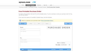
                            7. free printable purchase order template - Aynax.com - Aynax Login Uk