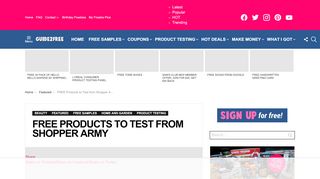 
                            4. FREE Products to Test from Shopper Army • Guide2Free ... - Shopper Army Sign In