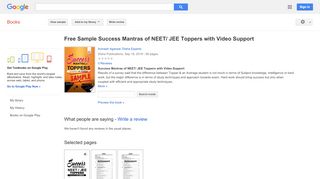 
                            8. Free Sample Success Mantras of NEET/ JEE Toppers with Video ... - Toppers Exam Portal