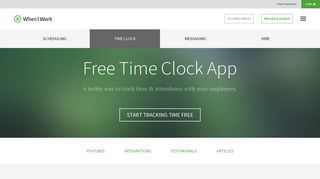 
                            5. Free Time Clock App for Employees - When I Work - Internet Time Card Employee Login