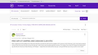 
                            5. FREE WIFI AT CAMPING AND CARAVAN CLUB SITES - BT Community - Ask ... - Camping And Caravan Club Wifi Login