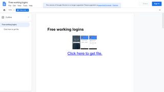 
                            4. Free working logins - Google Docs