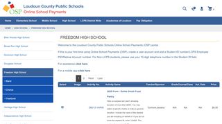 Freedom High School - Online School Payments - Lcps Payment Portal