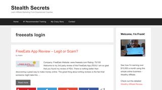 
                            1. freeeats login | | Stealth Secrets - Freeeats Login